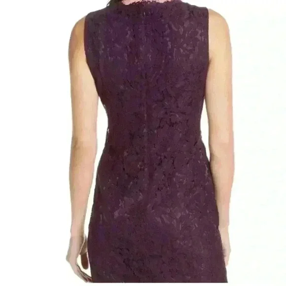 NWT Vince Camuto Plum purple Lace Sheath Dress size 14 - Picture 4 of 10